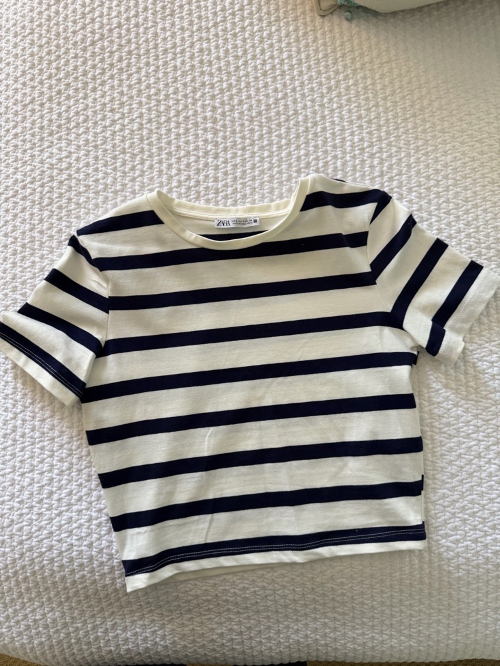 Zara Striped Tee Cropped/Fitted